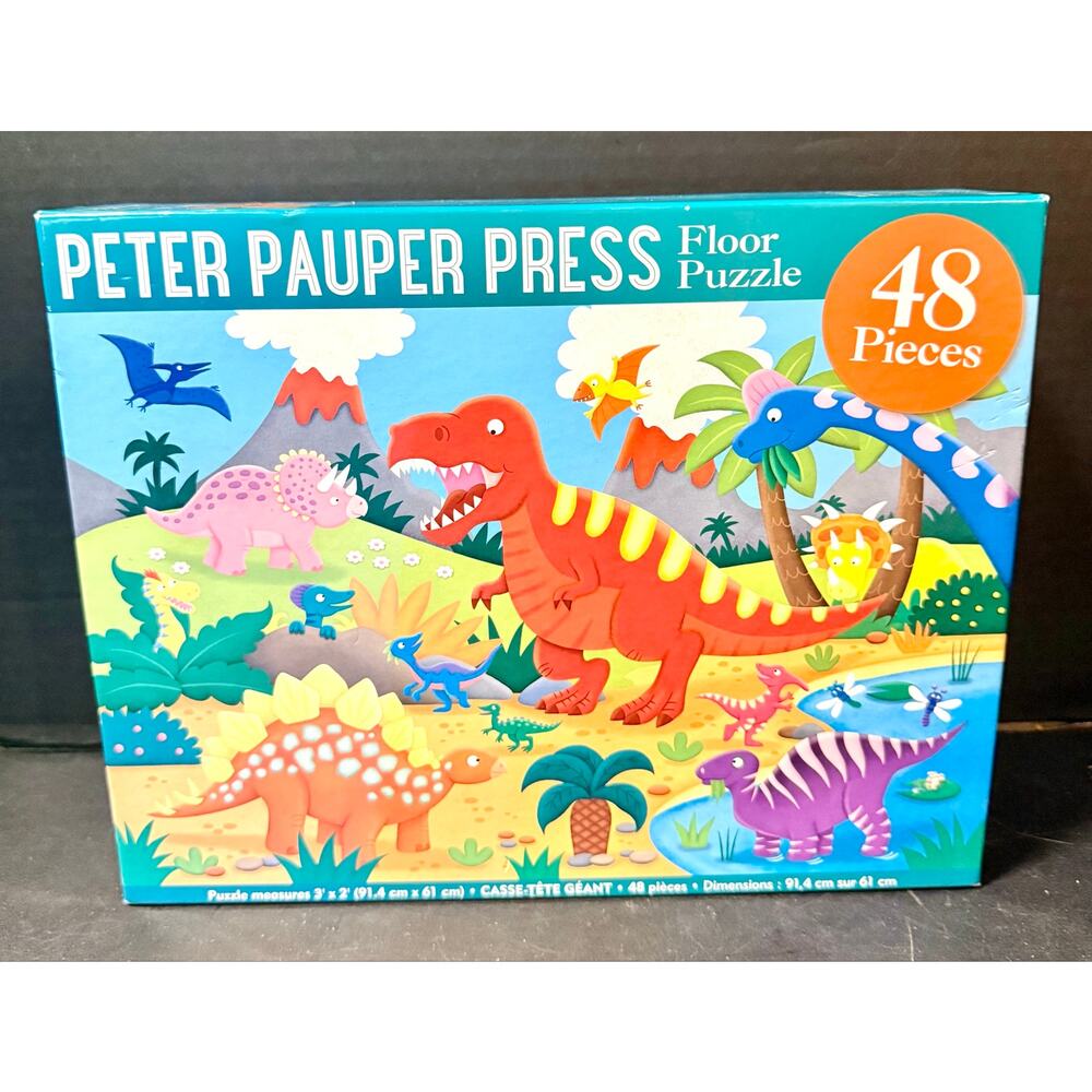 Peter Pauper Press Dinosaurs Kids' Floor Puzzle featuring 48 extra-thick pieces